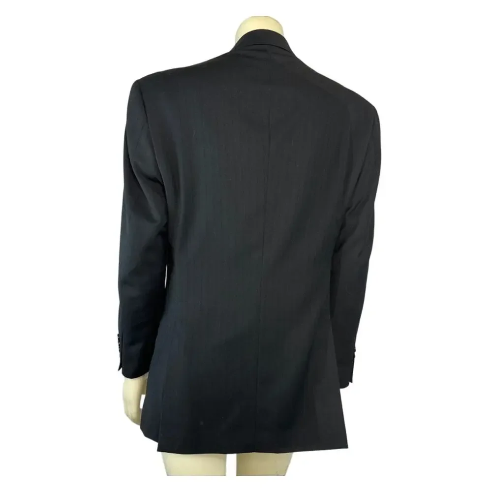 Demantie Super 150's Sport Coat Blazer hand tailored black size S/36 W/30